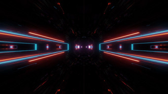 未来主义的科幻小说灯发光的隧道走廊插图背景现代运动快速度隧道渲染壁纸未来主义的科幻小说灯发光的隧道走廊插图背景