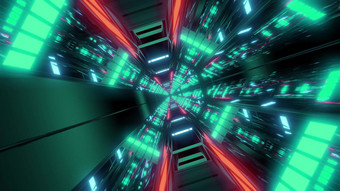 未来主义的科幻小说隧道走廊插图背景现代未来空间飞艇隧道渲染壁纸未来主义的科幻小说隧道走廊插图背景壁纸