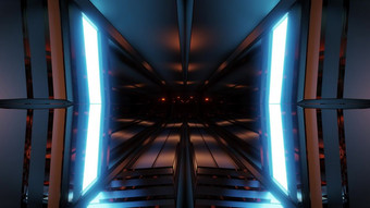 清洁风格隧道走廊背景与蓝色的发光背景呈现清洁看未来主义的未来隧道股票镜头插图壁纸设计清洁风格隧道走廊背景与蓝色的发光背景呈现