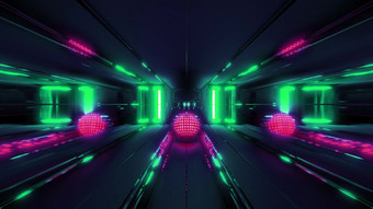 不错的红色的发光的球与反光空间隧道背景呈现插图科幻腐蚀隧道与不错的发光的灯壁纸插图不错的红色的发光的球与反光空间隧道背景呈现插图