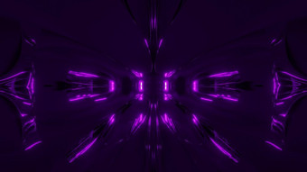 未来主义的紫色的外星人风格空间船隧道走廊呈现壁纸背景反光未来走廊插图未来主义的紫色的外星人风格空间船隧道走廊呈现壁纸背景