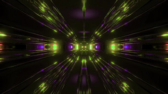 黑暗科幻隧道走廊与反光contur线框插图壁纸背景未来主义的科幻外星人风格设计呈现黑暗科幻隧道走廊与反光contur线框插图壁纸背景