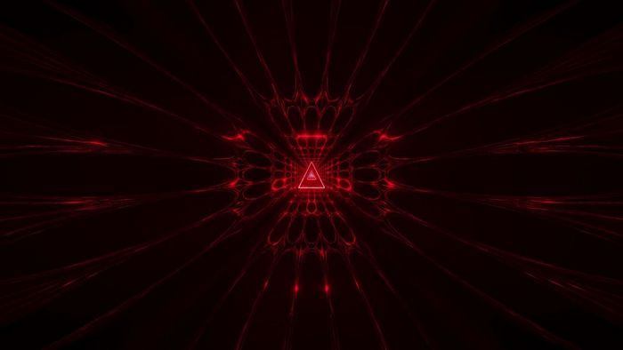 红色的发光的幻想三角形线框设计与反光背景wallpapaper插图神圣的发光的三角形呈现艺术红色的发光的幻想三角形线框设计与反光背景wallpapaper插图