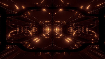 黑暗未来主义的幻想科幻隧道走廊插图壁纸背景科幻未来建筑与不错的发光和反射黑暗未来主义的幻想科幻隧道走廊插图壁纸背景