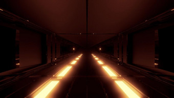 黑暗未来主义的科幻隧道与热金属发光的底插图壁纸背景未来走廊呈现设计黑暗未来主义的科幻隧道与热金属发光的底插图壁纸背景