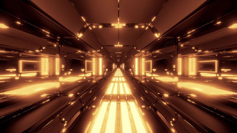 未来主义的发光的科幻数据隧道走廊与不错的反射呈现壁纸背景不错的科幻设计插图建筑未来主义的发光的科幻数据隧道走廊与不错的反射呈现壁纸背景