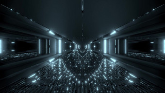 未来主义的发光的科幻隧道走廊与许多不错的反射呈现壁纸背景不错的科幻设计插图建筑未来主义的发光的科幻隧道走廊与许多不错的反射呈现壁纸背景