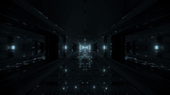 未来主义的发光的科幻隧道走廊与巨大的不错的反射插图壁纸背景未来主义的现代科幻科幻小说设计呈现未来主义的发光的科幻隧道走廊与大规模不错的反射插图壁纸背景