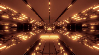 未来主义的科幻空间机库设计插图壁纸背景未来科幻隧道走廊呈现未来主义的科幻空间机库设计插图壁纸背景