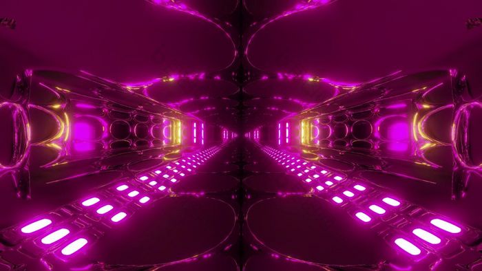 未来主义的外星人空间隧道走廊与很酷的反射呈现壁纸背景摘要科技建筑插图未来主义的外星人空间隧道走廊与很酷的反射呈现壁纸背景