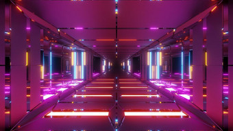 清洁未来主义的金属科幻空间隧道走廊插图壁纸背景未来科幻建筑呈现体系结构设计清洁未来主义的金属科幻空间隧道走廊插图壁纸背景