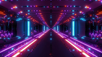 未来主义的科幻隧道走廊与热发光的金属呈现背景壁纸未来科幻空间船隧道与热发光插图未来主义的科幻隧道走廊与热发光的金属呈现背景壁纸