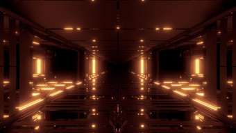 未来主义的科幻机库隧道走廊插图与玻璃底和不错的反射壁纸背景未来科幻空间船走廊呈现未来主义的科幻机库隧道走廊插图与玻璃底和不错的反射壁纸背景