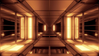 未来主义的科幻机库隧道走廊与玻璃窗户插图壁纸背景未来科幻建筑呈现艺术设计未来主义的科幻机库隧道走廊与玻璃窗户插图壁纸背景