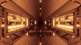 未来主义的科幻技术空间机库隧道走廊与发光的灯插图壁纸背景设计现代未来科幻建筑呈现艺术未来主义的科幻技术空间机库隧道走廊与发光的灯插图壁纸背景设计