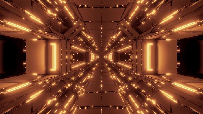 未来主义的幻想科幻空间星系隧道走廊与玻璃窗户插图壁纸背景设计现代未来科幻建筑呈现艺术未来主义的幻想科幻空间星系隧道走廊与玻璃窗户插图壁纸背景设计