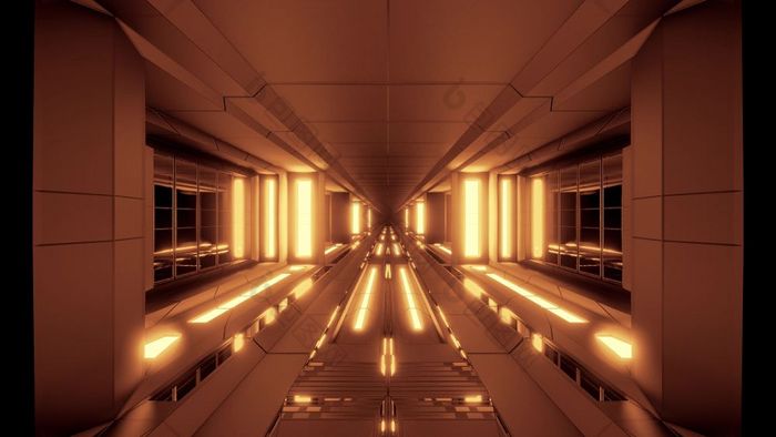未来主义的科幻隧道走廊与热metl和不错的反射插图壁纸背景清洁未来科幻建筑呈现设计未来主义的科幻隧道走廊与热metl和不错的反射插图壁纸背景