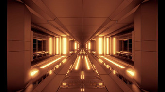 未来主义的科幻隧道走廊与热metl和不错的反射插图壁纸背景清洁未来科幻建筑呈现设计未来主义的科幻隧道走廊与热metl和不错的反射插图壁纸背景