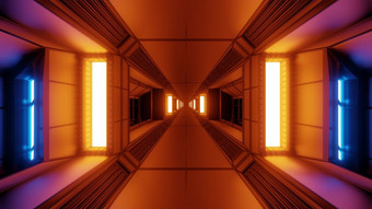 未来主义的科幻空间隧道走廊与发光的灯和<strong>玻璃窗</strong>户插图背景壁纸没完没了的未来科幻艺术呈现设计未来主义的科幻空间隧道走廊与发光的灯和<strong>玻璃窗</strong>户插图背景壁纸