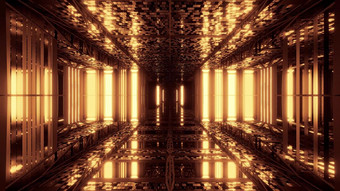 未来主义的科幻空间机库隧道走廊与反光砖纹理插图背景壁纸未来科幻机库呈现设计未来主义的科幻空间机库隧道走廊与反光砖纹理插图背景壁纸
