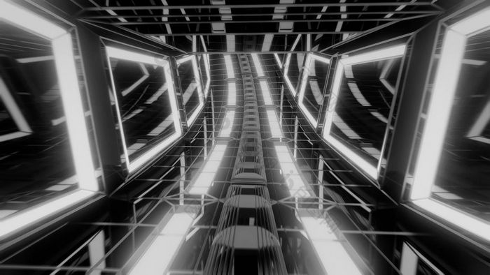 未来主义的发光的科幻科幻小说玻璃隧道插图背景壁纸现代科幻玻璃romm呈现设计未来主义的发光的科幻科幻小说玻璃隧道插图背景壁纸