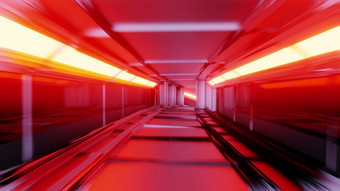 清洁金隧道走廊与发光的灯插图背景壁纸未来主义的科幻金属空间隧道呈现设计清洁金隧道走廊与发光的灯插图背景壁纸