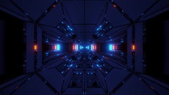 未来主义的科幻空间机库隧道走廊与不错的reflctions呈现插图背景壁纸未来科幻科幻小说房间视觉设计未来主义的科幻空间机库隧道走廊与不错的reflctions呈现插图背景壁纸