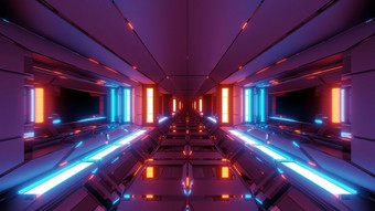 未来主义的科幻空间机库隧道走廊与发光的灯和反射插图呈现壁纸背景现代科幻科幻小说空间船隧道设计未来主义的科幻空间机库隧道走廊与发光的灯和反射插图呈现壁纸背景