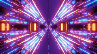 未来主义的科幻机库隧道走廊与没完没了的发光的灯插图壁纸背景未来科幻空间机库呈现与玻璃窗户未来主义的科幻机库隧道走廊与没完没了的发光的灯插图壁纸背景
