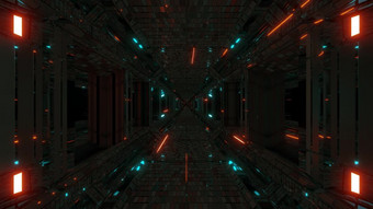 现实的未来主义的科幻隧道走廊与glas窗户和发光的飞行粒子插图壁纸背景不错的reflecttive科幻隧道式呈现与发光的灯现实的未来主义的科幻隧道走廊与glas窗户和发光的飞行粒子插图壁纸背景