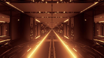 未来主义的技术科幻小说隧道走廊与没完没了的发光的灯插图背景壁纸图形艺术作品科幻机库与反光玻璃窗户呈现设计未来主义的技术科幻小说隧道走廊与没完没了的发光的灯插图背景壁纸图形艺术作品