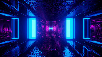 电影激光发光没完没了的走廊呃插图背景对称的反光没完没了的通道呃插图背景