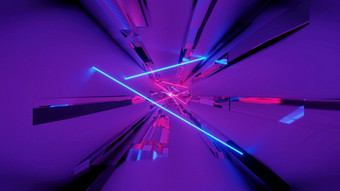 很酷的和紫色的科学小说壁纸背景与金属隧道走廊和发光的蓝色的和粉红色的霓虹灯灯未来主义的科幻空间船隧道走廊与明亮的蓝色的和粉红色的霓虹灯灯很酷的科幻小说插图背景壁纸设计