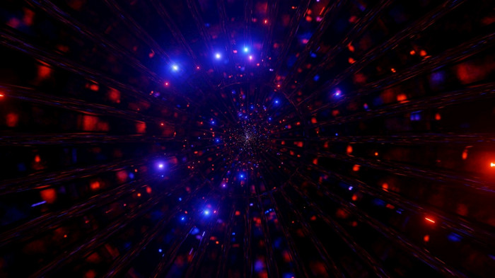 闪烁的红色的和蓝色的粒子通过黑暗空间隧道很酷的呃科学小说插图背景壁纸闪烁的colorchanging空间粒子插图视效背景壁纸