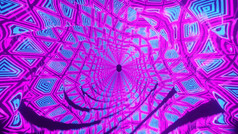 摘要蓝色的和粉红色的变形霓虹灯隧道与反射呃插图背景壁纸摘要变形发光的隧道插图背景壁纸