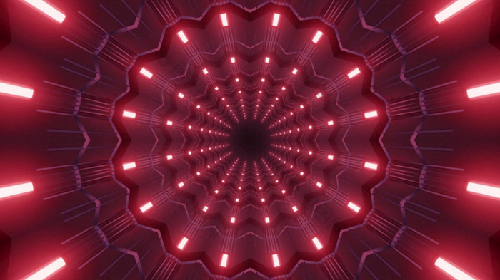 摘要插图轮对称的隧道照亮与许多小红色的灯插图隧道与小红色的灯