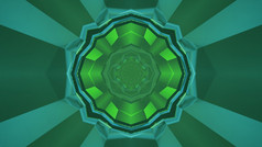 插图摘要sci神秘的隧道与几何形状和条纹绿色颜色与霓虹灯光对称的绿色点缀背景插图