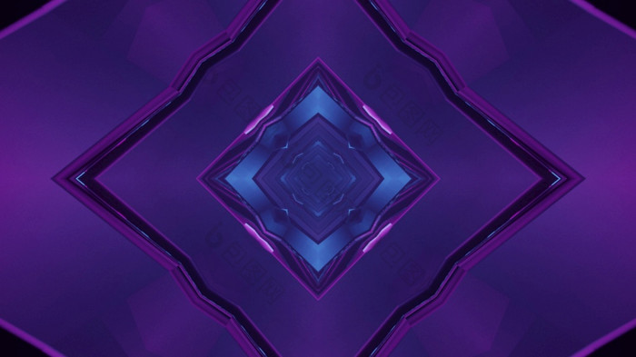 发光的插图摘要未来主义的背景与霓虹灯紫色的背景和菱形形状的模式形成框架sci虚拟隧道紫罗兰色的菱形设计与霓虹灯行插图