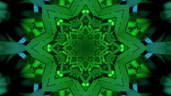 有创意的插图千变万化的明亮的绿色摘要点缀形成对称的水晶点缀插图隧道与千变万化的点缀