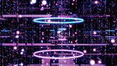 插图呃摘要背景未来主义的发光的走廊与几何形状紫色的和蓝色的霓虹灯灯插图呃sci隧道