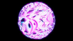 有创意的设计呃插图发光的球与粉红色的和紫色的表面黑色的背景呃插图闪亮的球霓虹灯光