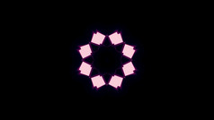 呃插图明亮的粉红色的霓虹灯灯形成明星形状的几何点缀黑色的背景明星形状的霓虹灯点缀呃插图