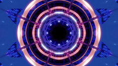 抽象sci发光的霓虹灯隧道运动创建当代设计呃插图对称的霓虹灯隧道呃插图