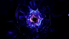 插图呃摘要背景液体金属隧道照亮蓝色的和紫色的颜色插图呃霓虹灯金属走廊