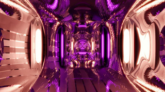 现代插图呃摘要当代长隧道照亮与明亮的紫色的灯和<strong>未来</strong>主义的时尚的有<strong>创</strong>意的设计插图呃<strong>未来</strong>主义的隧道