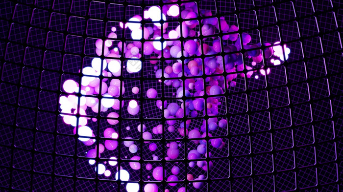 呃插图许多霓虹灯泡沫发光的与紫色的光内部网球黑暗紫色的地球仪内部网球呃插图