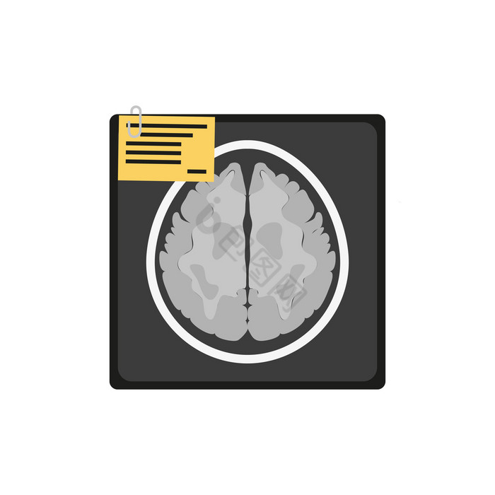 核磁共振的大脑平图标与的大脑为医疗向量图图片