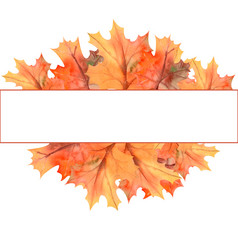 矩形框架与秋天叶子白色孤立的背景水彩插图矩形框架与秋天叶子白色孤立的背景水彩插图
