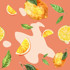 模式设计与柠檬概念俗丽的背景无缝的插图设计模板