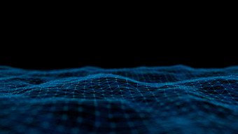 摘要技术丛波粒子黑暗背景电脑图形网络连接虚拟现实和增强现实运动元素数字技术和创新概念
